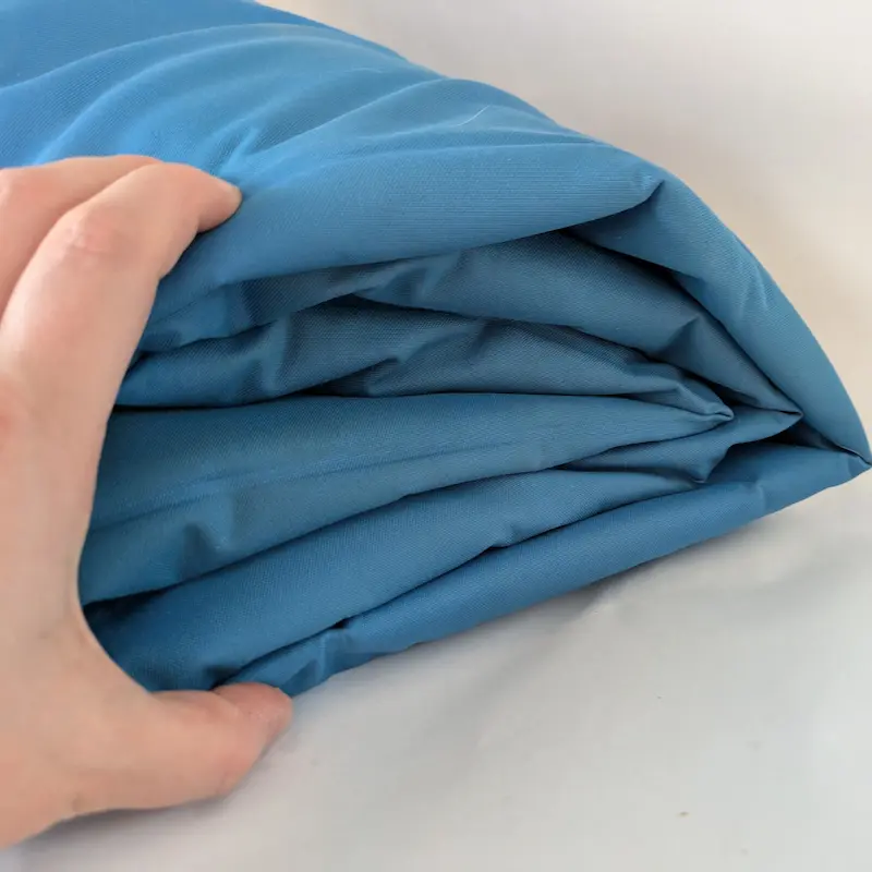 Close-up of the durable, waterproof fabric of the gel cooling mat.