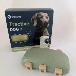 Appareil de suivi GPS et de santé Tractive DOG XL avec son emballage de vente d'origine.