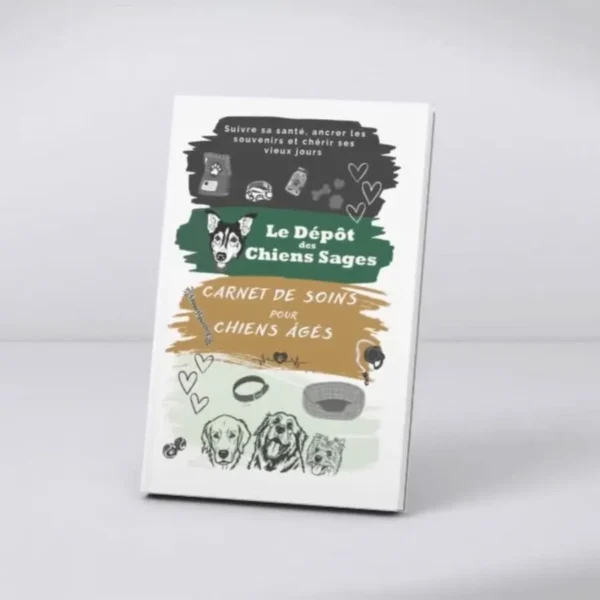 Couverture du carnet de santé et de suivi pour animaux de compagnie en format broché 3D