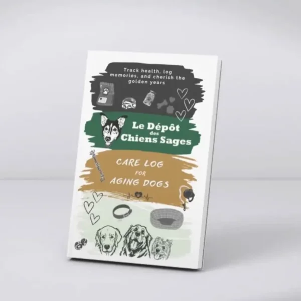 Front cover of the 3D paperback Pet Health Logbook showing a modern pet care journal design.
