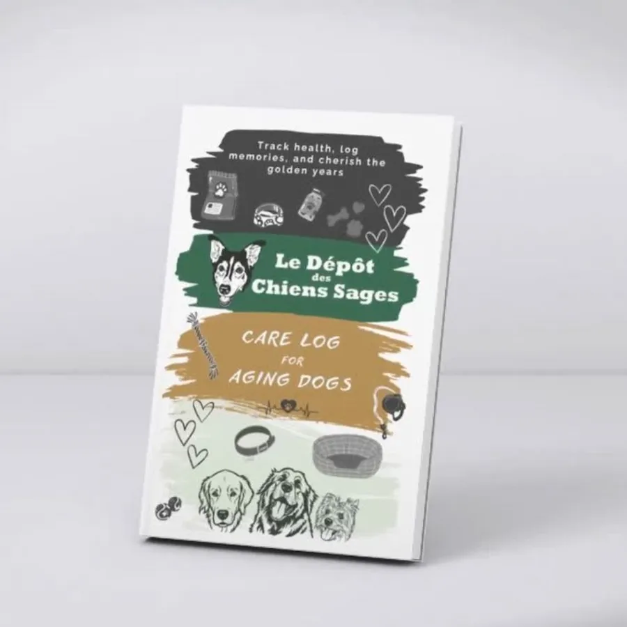Front cover of the 3D paperback Pet Health Logbook showing a modern pet care journal design.